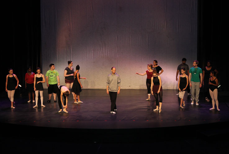 Students dancing on-stage